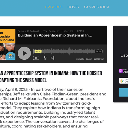 Screenshot of "Building an Apprenticeship System in Indiana: How the Hoosier State is Adapting the Swiss Model"