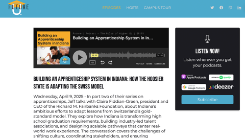 Screenshot of "Building an Apprenticeship System in Indiana: How the Hoosier State is Adapting the Swiss Model"