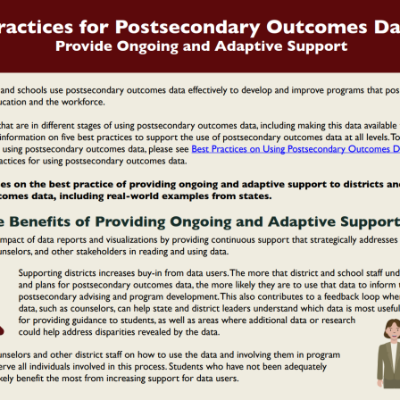 Best Practices for Postsecondary Outcomes Data Use: Provide Ongoing and Adaptive Support