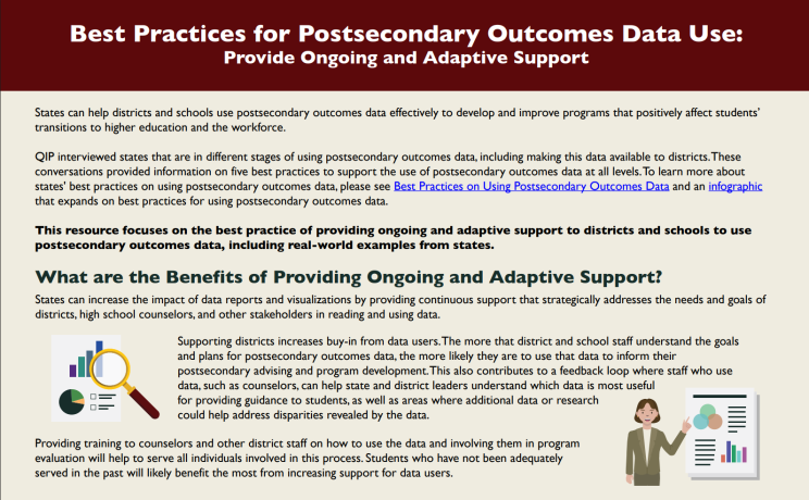 Best Practices for Postsecondary Outcomes Data Use: Provide Ongoing and Adaptive Support