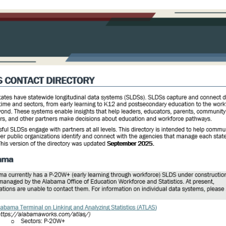 screenshot of the first page of the SLDS Contact directory