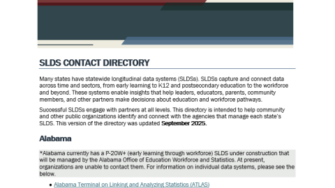screenshot of the first page of the SLDS Contact directory