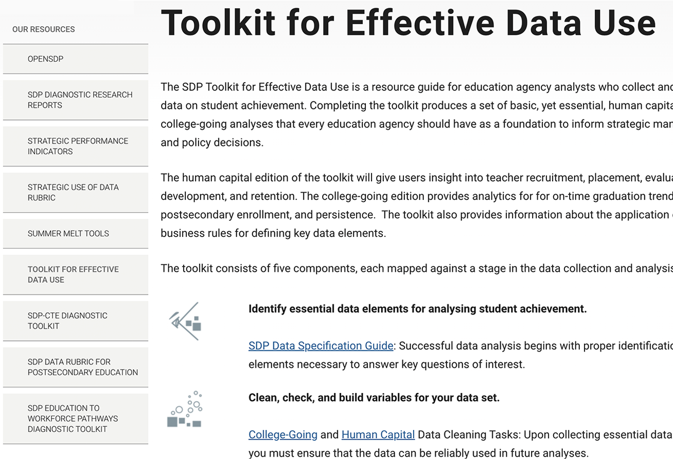 Web page snippet of the resource, Harvard Toolkit for Effective Data Use
